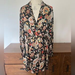 Floral Paisley Wrap Dress